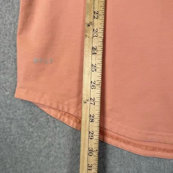 BYLT Premium Basics Mens Size Large Drop Cut Lux Shirt Orange Short Sleeves - Picture 2 of 8